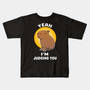 Yeah I'm judging you Capybara Cartoon Kids T-Shirt